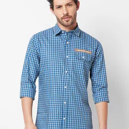 GIORDANO Slim Fit Micro Checked Pure Cotton Casual Shirt-picture-42