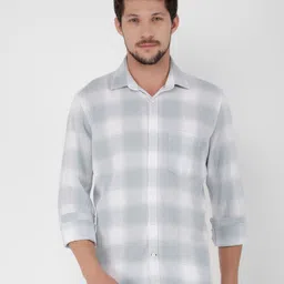 Crimsoune Club Men Classic Slim Fit Opaque Checked Casual Shirt-picture-9