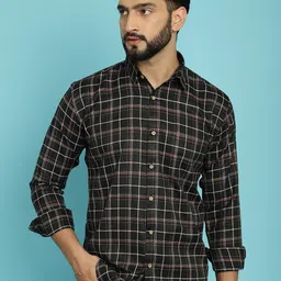 Armaan Ethnic Classic Windowpane Checks Cotton Casual Shirt-image-61
