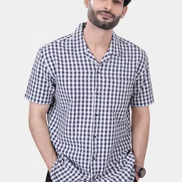VASTRADO Classic Gingham Checked Lapel Collar Drop-Shoulder Sleeves Oversized Casual Shirt-image-29