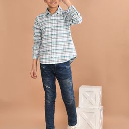 LilPicks Boys Relaxed Tartan Checks Opaque Checked Casual Shirt-image-87