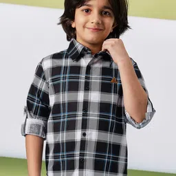 Stylo Bug Boys Slim Fit Tartan Checks Opaque Checked Casual Shirt-image-97