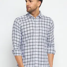 Duke Slim Fit Tartan Checks Cotton Casual Shirt-image-17