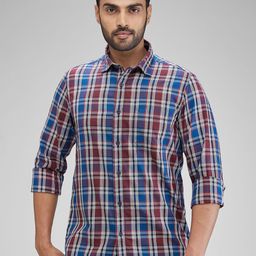ColorPlus Men Slim Fit Tartan Checks Opaque Checked Casual Shirt-image-37