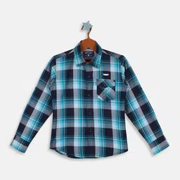 Monte Carlo Boys Tartan Checked Roll Up Sleeves Cotton Casual Shirt-image-42