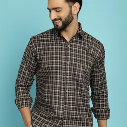 Armaan Ethnic Classic Checked Cotton Casual Shirt-image-23