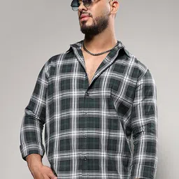 Instafab Plus Classic Tartan Checked Cotton Casual Shirt-image-91
