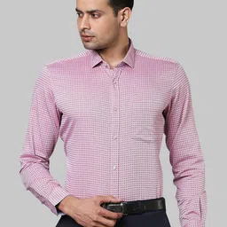 Raymond Men Red Checked Cotton Casual Shirt-image-34