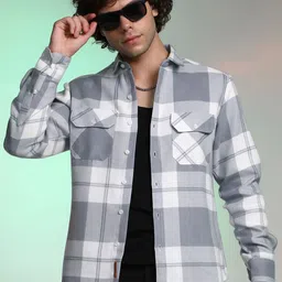 Campus Sutra Men Comfort Tartan Checked Cotton Casual Shirt-image-74