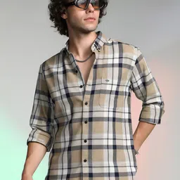 Campus Sutra Men Comfort Fit Button-Down Collar Tartan Checked Cotton Casual Shirt-image-59