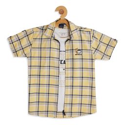 CAVIO Boys Comfort Fit Checked Casual Shirt With Printed T-shirt-image-34