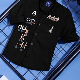 SKY HEIGHTS Boys Typography Printed Spread Collar Roll Up Sleeves Pure Cotton Casual Shirt-image-45