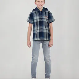 Gini and Jony Boys Cotton Checked Casual Shirt-image-36