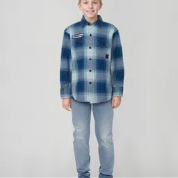 Gini and Jony Boys Cotton Checked Casual Shirt-image-34