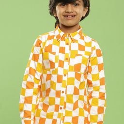 Somersault Boys Long Sleeves Spread Collar Cotton Opaque Checked Casual Shirt-image-20
