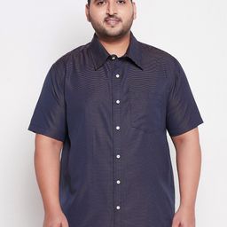 bigbanana Men Plus Size Navy Blue Comfort Casual Shirt-image-8