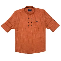 CAVIO Boys Rust Printed Casual Shirt-image-39
