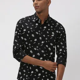 Mufti Trim Slim Fit Conversational Printed Pure Cotton Casual Shirt-image-82