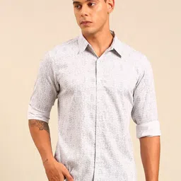 Joven Abstract Printed Cotton Regular Spread Collar Regular Fit  Casual Shirt-image-97