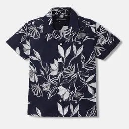 Antony Morato Boys Floral Printed Cuban Collar Pure Cotton Casual Shirt-image-25