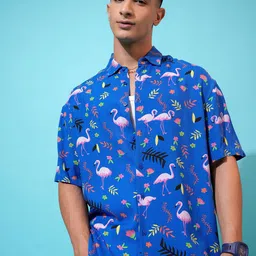 KETCH Floral Printed Oversized Shirt-image-65