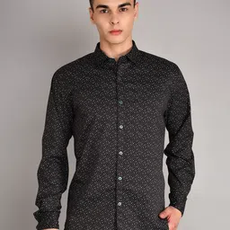 TIM PARIS Standard Micro Ditsy Printed Casual Pure Cotton Shirt-image-68
