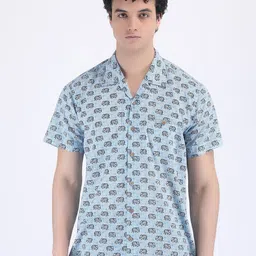 HUE & HIDE Men Modern Floral Opaque Printed Casual Shirt-image-46