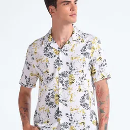 Flying Machine Abstract Printed Cotton Casual Shirt-image-9