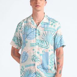 Flying Machine Floral Printed Cuban Collar Twill Collar Casual Shirt-image-26