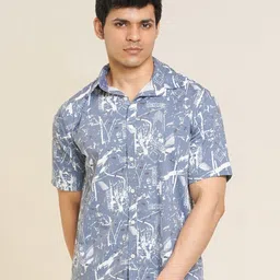 HONNETE Men Comfort Floral Opaque Printed Casual Shirt-picture-2
