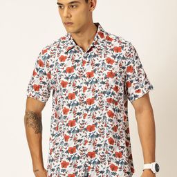 Provogue Men Classic Slim Fit Floral Opaque Printed Casual Shirt-image-99