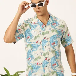 Provogue Men Premium Slim Fit Floral Opaque Printed Casual Shirt-image-81