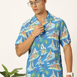 Provogue Men Premium Slim Fit Floral Opaque Printed Casual Shirt-image-86