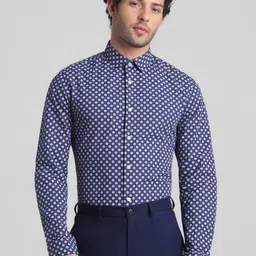 Jack & Jones Geometric Printed Slim Fit Pure Cotton Formal Shirt-image-10