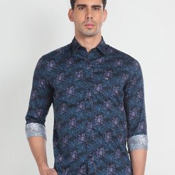 Arrow Sport Slim Fit Floral Printed Twill Pure Cotton Casual Shirt-image-18