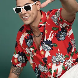 SHOWOFF Men Floral Printed Cotton Standard Slim Fit Casual Shirt-image-19