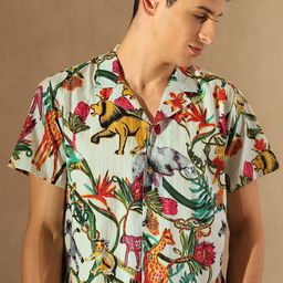 DENNISON Smart Lightweight Cotton Block Printed Shirt-image-61