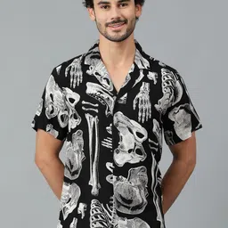 Kotty Men Cuban Collar Conversational Printed Casual Shirt-image-94