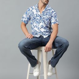 Kotty Men Cuban Collar Floral Printed Casual Shirt-picture-24