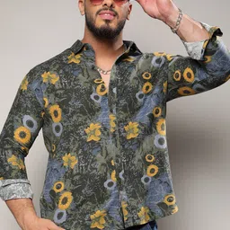 Instafab Plus Size Classic Printed Cotton Casual Shirt-image-62