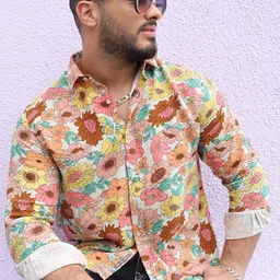 Instafab Plus Classic Floral Printed Cotton Casual Shirt-picture-0