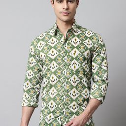 Pistaa Men Relaxed Slim Fit Printed Casual Cotton Shirt-image-60
