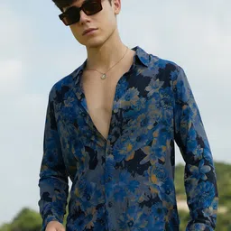 Campus Sutra Men Relaxed Fit Spread Collar Floral Printed Cotton Casual Shirt-image-36