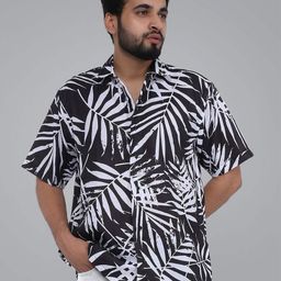BROWN BROTHERS Relaxed Floral Printed Spread Collar Oversized Casual Shirt-image-25