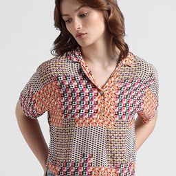 ONLY Onlmanon Geo Geometric Printed Spread Collar Casual Shirt-image-45