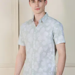 Dennis Lingo Floral Printed Spread Collar Short Sleeves Cotton Casual Shirt-image-83