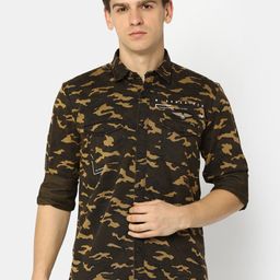 V-Mart Men Green Opaque Printed Casual Shirt-image-7