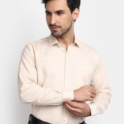 V-Mart Regular Fit Micro Disty Printed Spread Collar Pure Cotton Formal Shirt-image-59