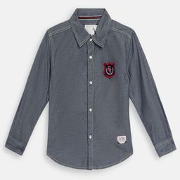 Blue Giraffe Boys Grey Regular Fit Printed Casual Shirt-image-94