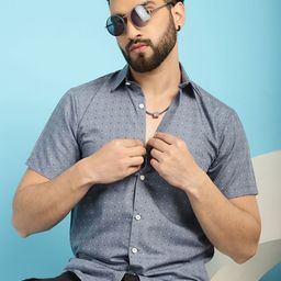 Indian Needle Classic Micro Ditsy Printed Short Sleeves Casual Pure Cotton Shirt-image-30